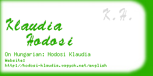 klaudia hodosi business card